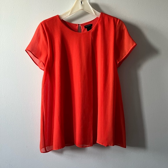 Ann Taylor Orange Short Sleeve Blouse Size Small - Picture 1 of 2